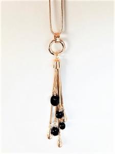 Rose Gold Plated Necklace with 7 Stunning Gold Tear Drops and Stones